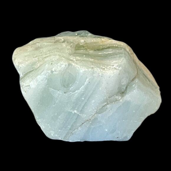 Milk Glass Blue Layered Art Glass Cullet Glowing Manganese Slag Glass #5GX32 - Picture 4 of 7